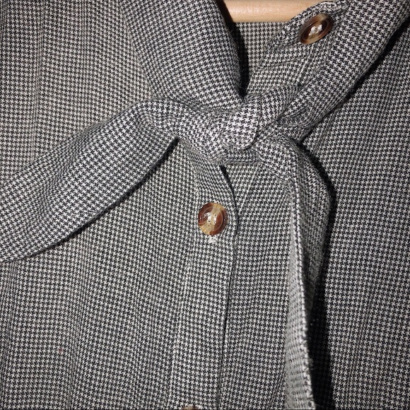 Polagram Houndstooth Blouse with Tie Neck - Picture 3 of 3